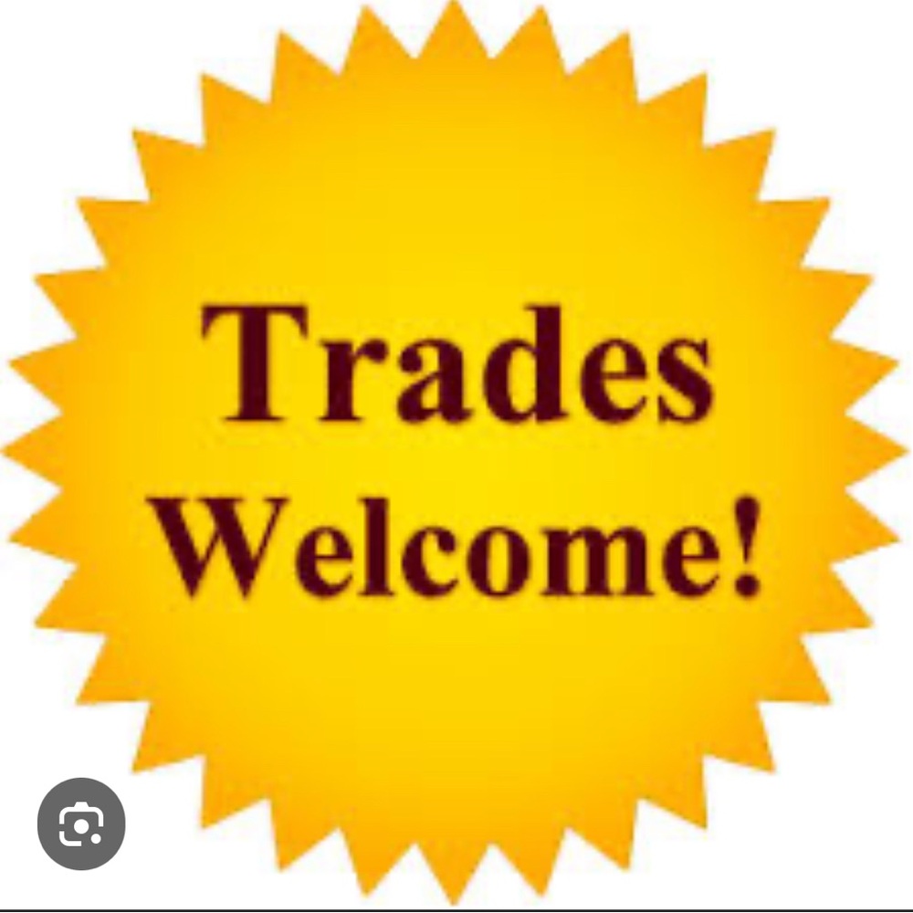 Yellow Trades Welcome Sign